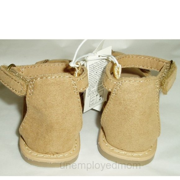 Tan Sandals Deer Face Little Girls Toddlers Summer - Picture 5 of 7